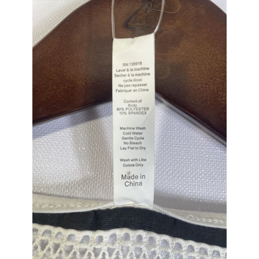 Nimes Côte d'Azur Women's Black and White Lace Crochet Swim Coverup. Size L - Picture 5 of 5